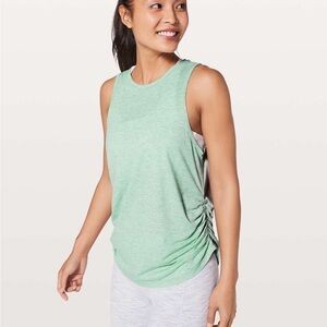 Lululemon Sea Tonic Heather Ripple Effect Scrunch Side Tank Top Size 8
